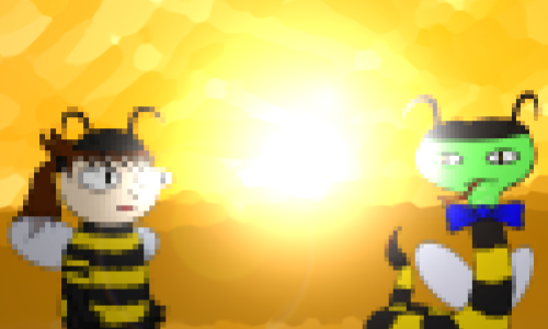 The famous beehive scene.